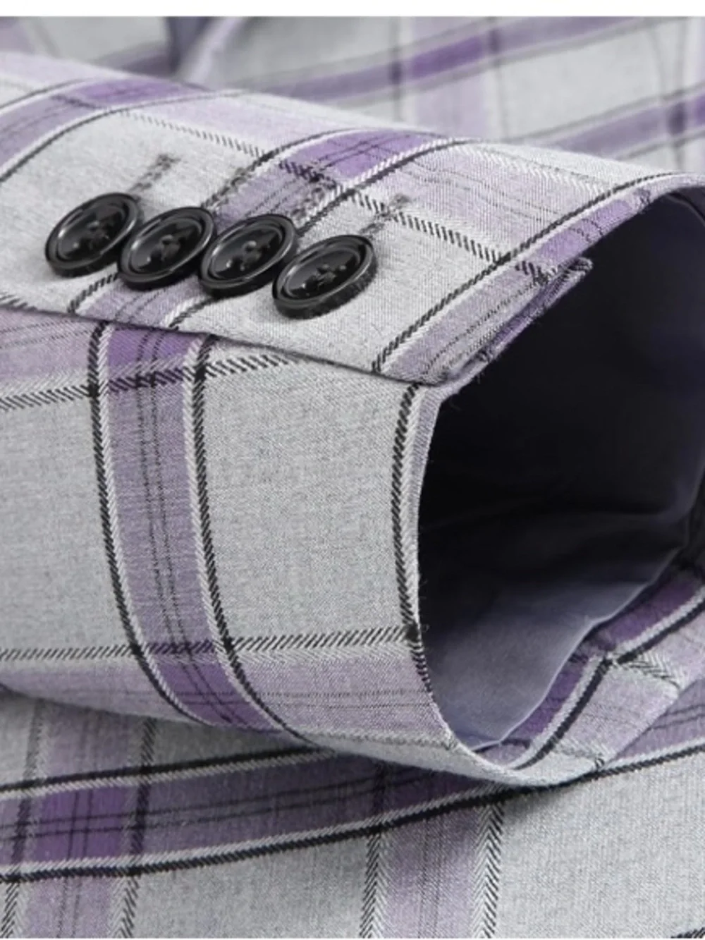 TALLIA Gray and Lavender Windowpane Plaid Sport Coat